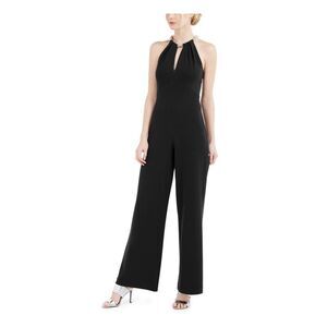 NWT CALVIN KLEIN Womens Black Sleeveless Keyhole Evening Wide Leg Jumpsuit 12
